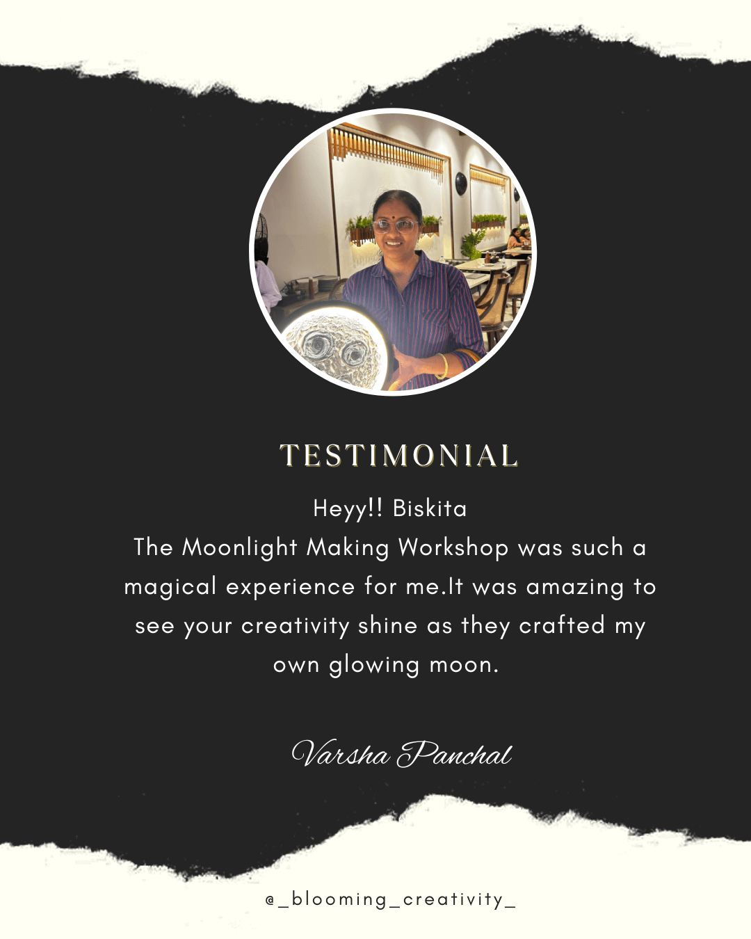 Happy clients posing with their artwork at a Blooming Creativity workshop