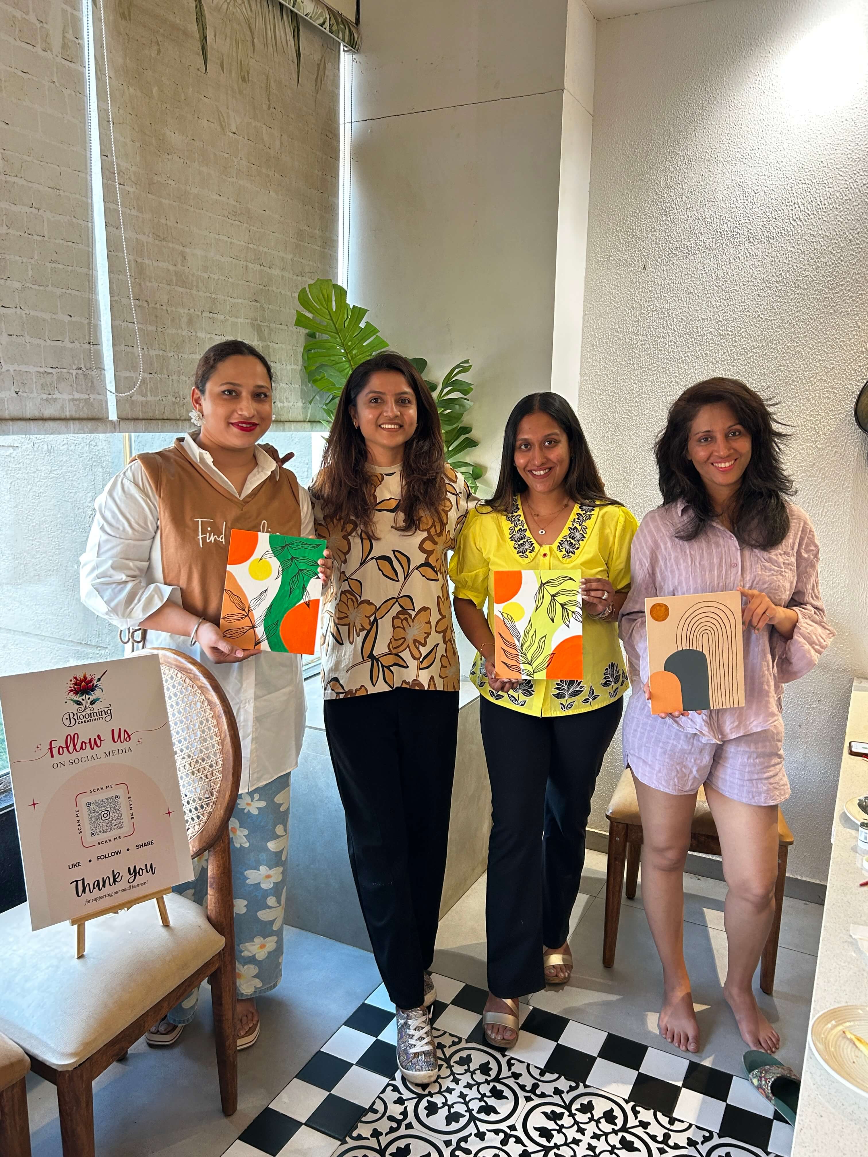 Close-up of the beautiful, textured details in a Boho artwork